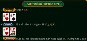 Hướng dẫn chơi Xì Dách Hoàng Gia Nhatvip dành cho tân thủ 9 Các trường hợp đặc biệt