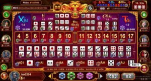 Hướng dẫn chơi Sicbo Tài Phú Nhatvip chuẩn chỉnh 4 Giao diện đặt cược Sicbo Tài Phú Nhatvip